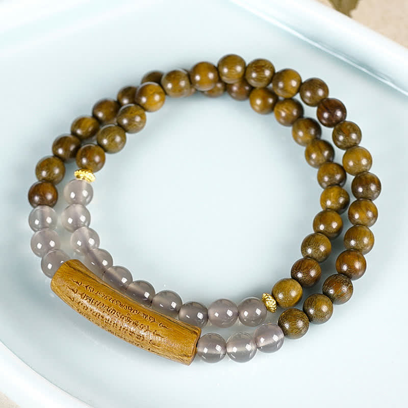 Buddha Stones レッドアゲート、グリーンアベンチュリン、五戒ダブルラップバランスブレスレット - image 15