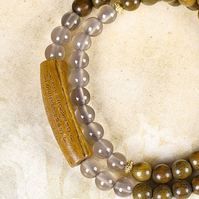 Buddha Stones レッドアゲート、グリーンアベンチュリン、五戒ダブルラップバランスブレスレット - image 16