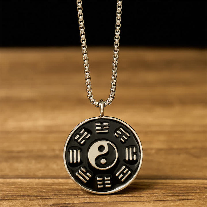 Buddha Stones 陰陽八卦チタン鋼バランスネックレスペンダント - 陰陽八卦 - image 0