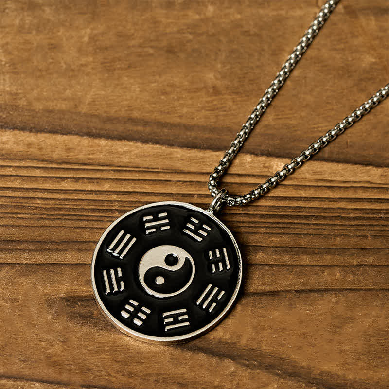 Buddha Stones 陰陽八卦チタン鋼バランスネックレスペンダント - image 1