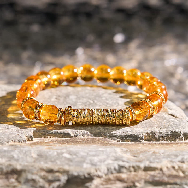 Buddha Stones 天然クリアクォーツシトリン 旅の金守護ブレスレット - シトリン（手首周り：14～15cm） - image 10