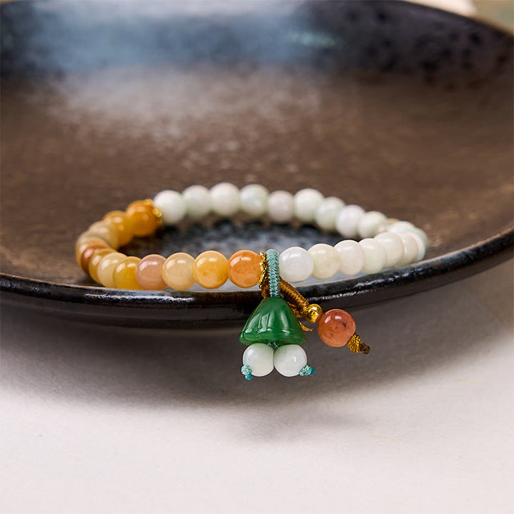 Buddha Stones 翡翠とクォーツァイトのピース平和のお守りチャームチャーム、幸運と豊かさのブレスレット - image 4