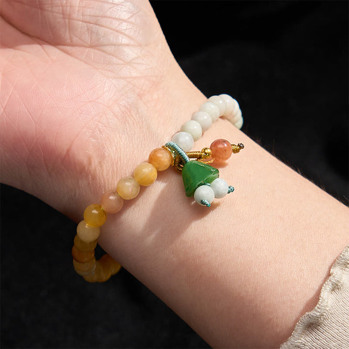 Buddha Stones 翡翠とクォーツァイトのピース平和のお守りチャームチャーム、幸運と豊かさのブレスレット - image 5