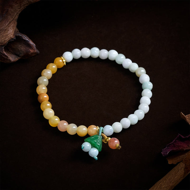 Buddha Stones 翡翠とクォーツァイトのピース平和のお守りチャームチャーム、幸運と豊かさのブレスレット - image 3