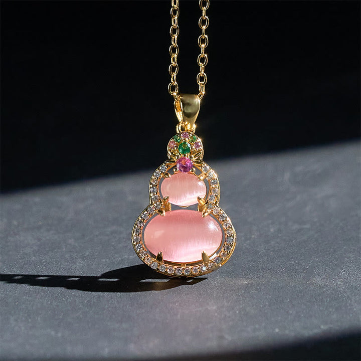 Buddha Stones ピンクカルセドニーのひょうたん型オプティミズムネックレスペンダント - image 7