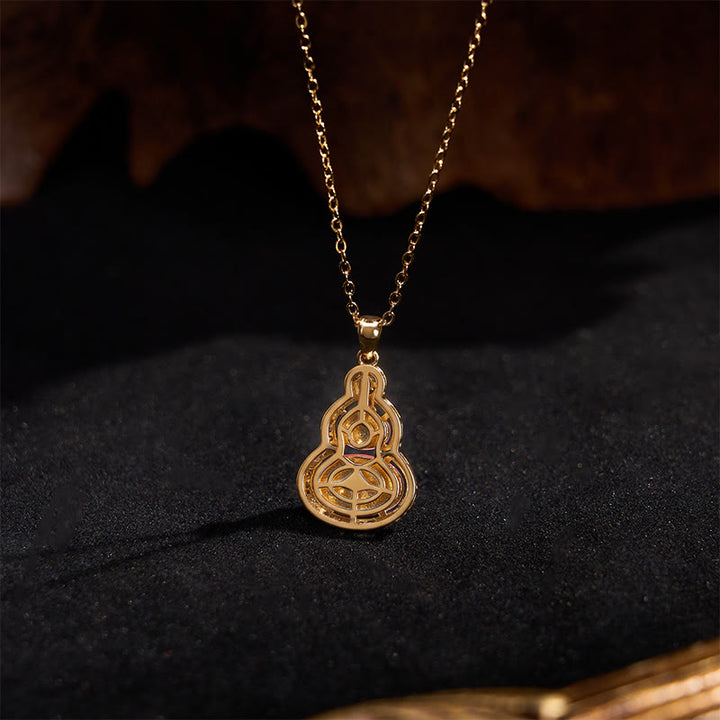 Buddha Stones ピンクカルセドニーのひょうたん型オプティミズムネックレスペンダント - image 3