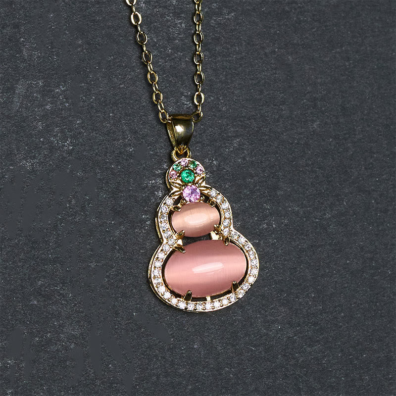 Buddha Stones ピンクカルセドニーのひょうたん型オプティミズムネックレスペンダント - image 11
