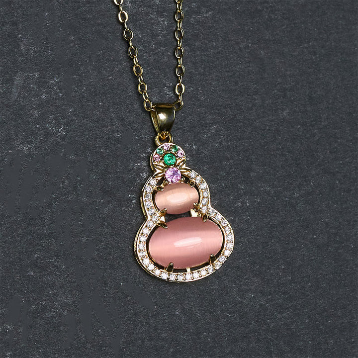 Buddha Stones ピンクカルセドニーのひょうたん型オプティミズムネックレスペンダント - image 11