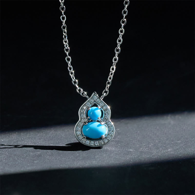 Buddha Stones 天然ターコイズひょうたんの知恵のネックレス - image 1