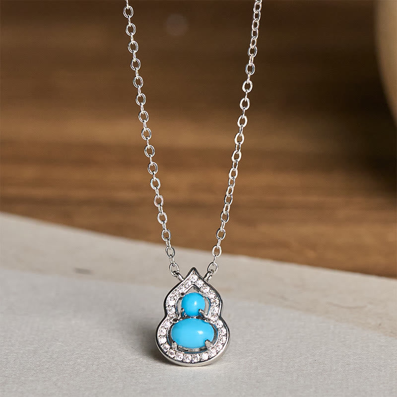 Buddha Stones 天然ターコイズひょうたんの知恵のネックレス - image 5