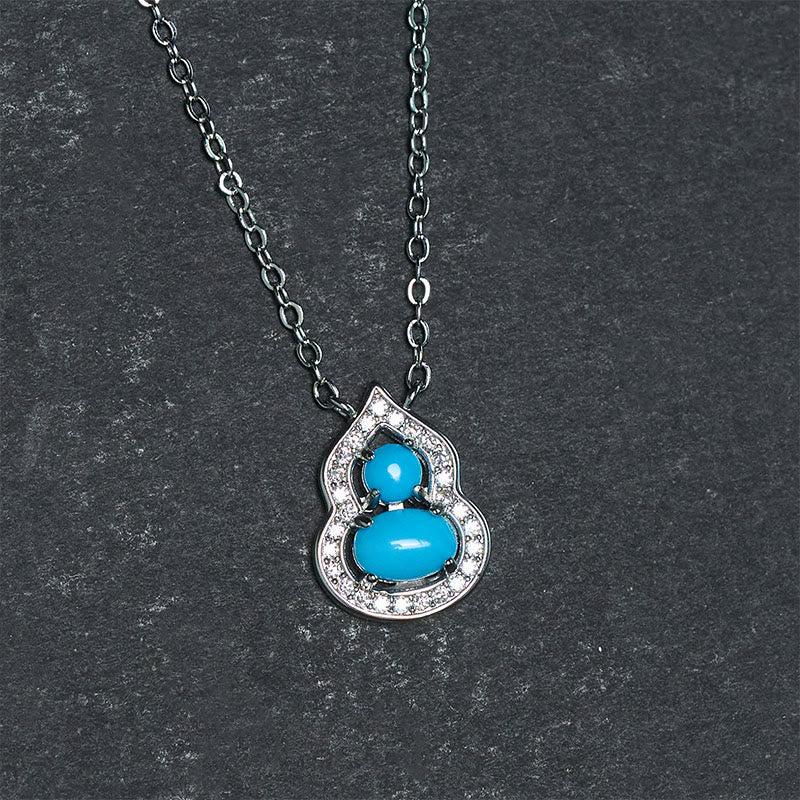 Buddha Stones 天然ターコイズひょうたんの知恵のネックレス - image 3