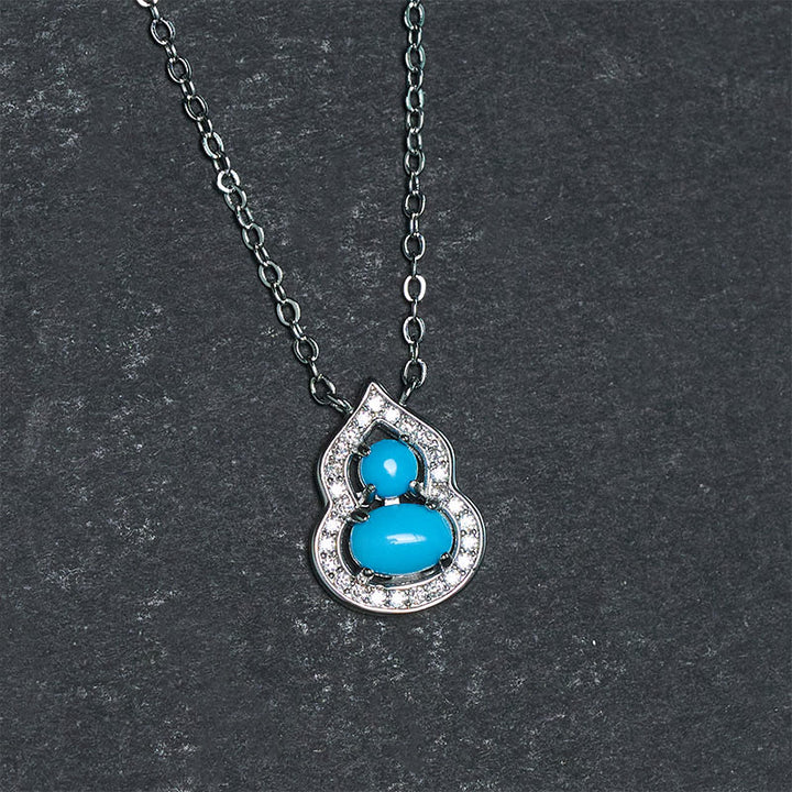 Buddha Stones 天然ターコイズひょうたんの知恵のネックレス - image 3