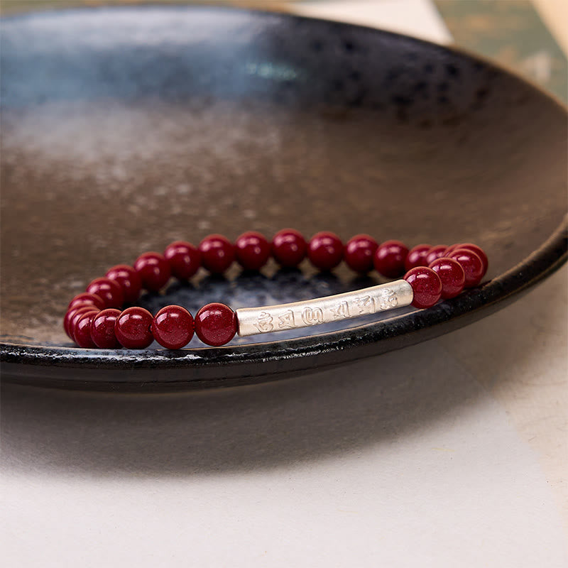 Buddha Stones 辰砂999スターリングシルバーオーム・マニ・パドメ・フム知恵のブレスレット - image 14