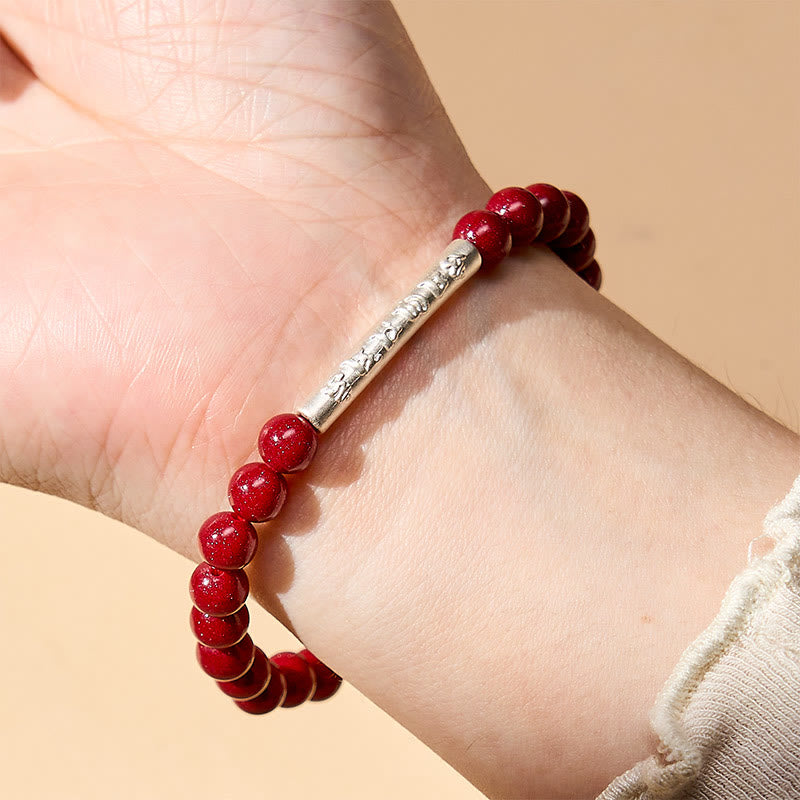 Buddha Stones 辰砂999スターリングシルバーオーム・マニ・パドメ・フム知恵のブレスレット - image 12