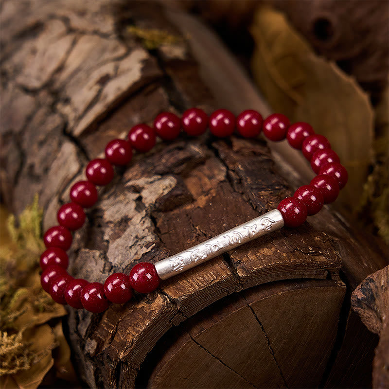 Buddha Stones 辰砂999スターリングシルバーオーム・マニ・パドメ・フム知恵のブレスレット - image 13