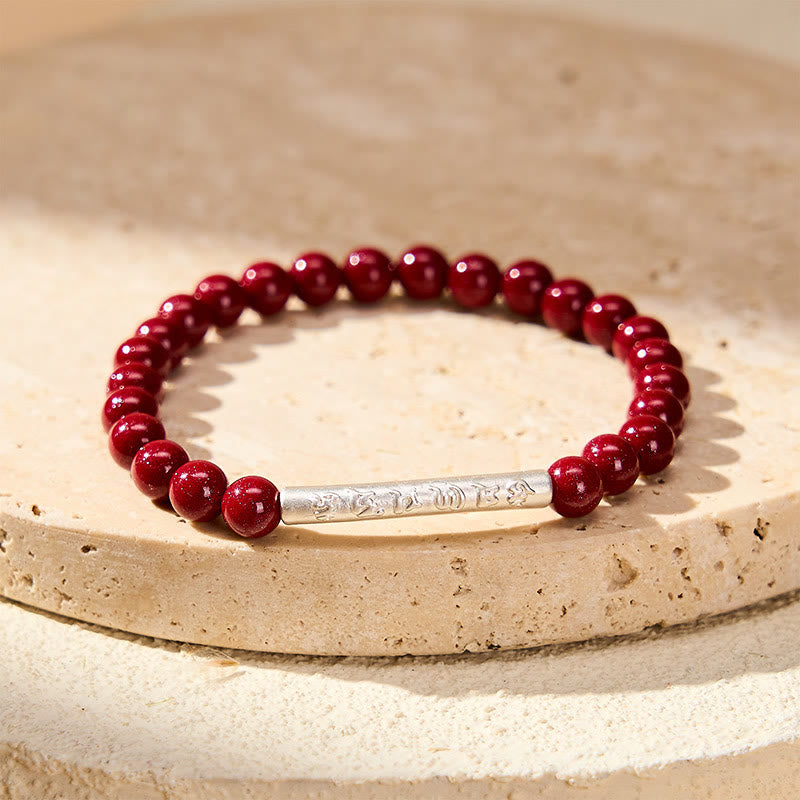 Buddha Stones 辰砂999スターリングシルバーオーム・マニ・パドメ・フム知恵のブレスレット - image 10