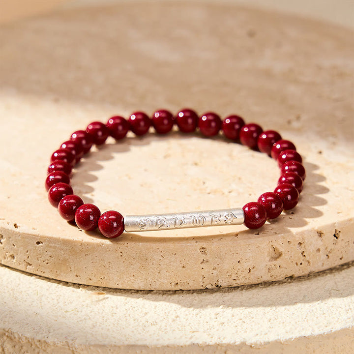 Buddha Stones 辰砂999スターリングシルバーオーム・マニ・パドメ・フム知恵のブレスレット - image 10