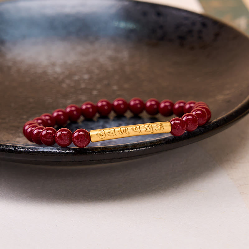 Buddha Stones 辰砂999スターリングシルバーオーム・マニ・パドメ・フム知恵のブレスレット - image 4
