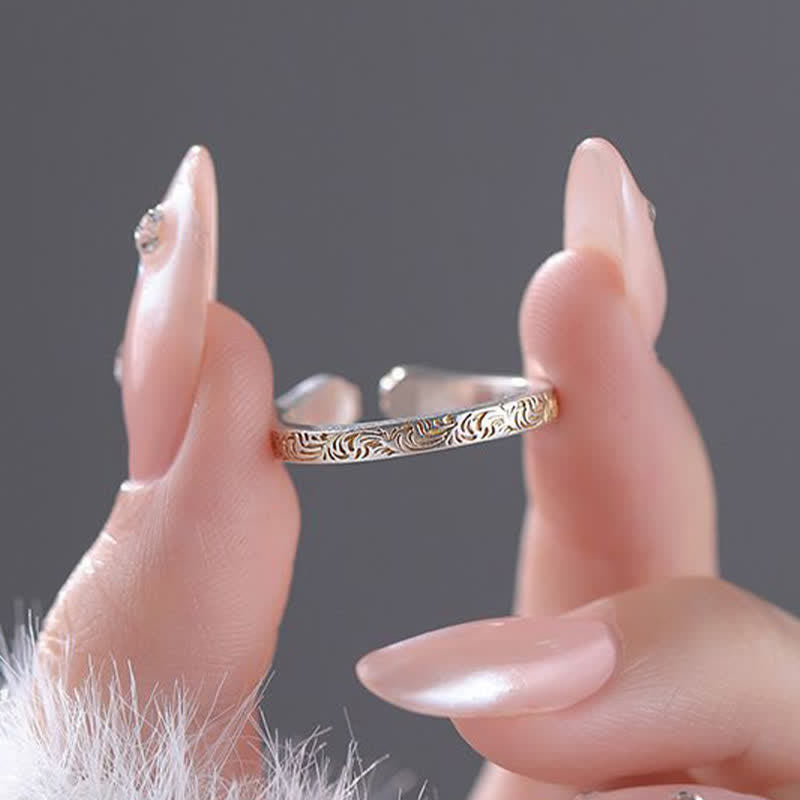 Buddha Stones 999スターリングシルバー製猫の足跡バランスリング - image 7