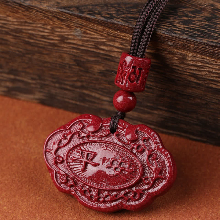 Buddha Stones 辰砂の傅の文字如意鎖縄幸運ネックレス - image 2