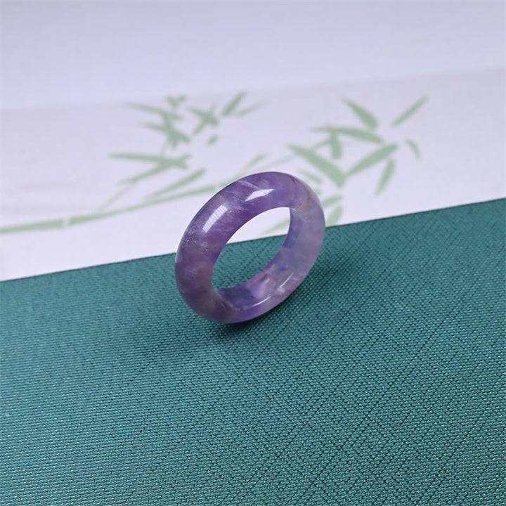 Buddha Stones 天然アメジストのスピリチュアルな気づきの指輪 - image 2