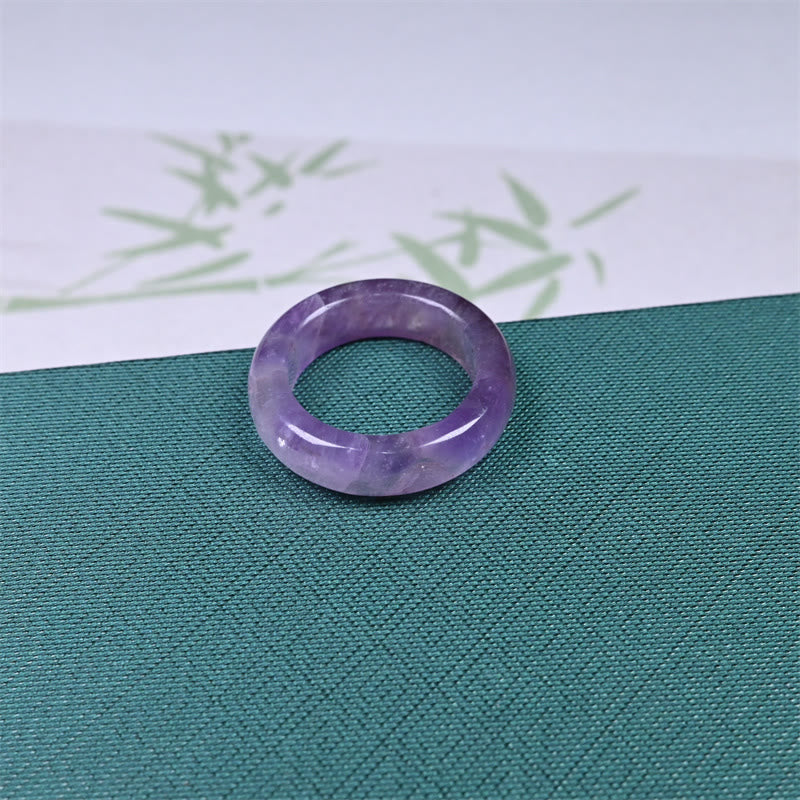 Buddha Stones 天然アメジストのスピリチュアルな気づきの指輪 - image 3
