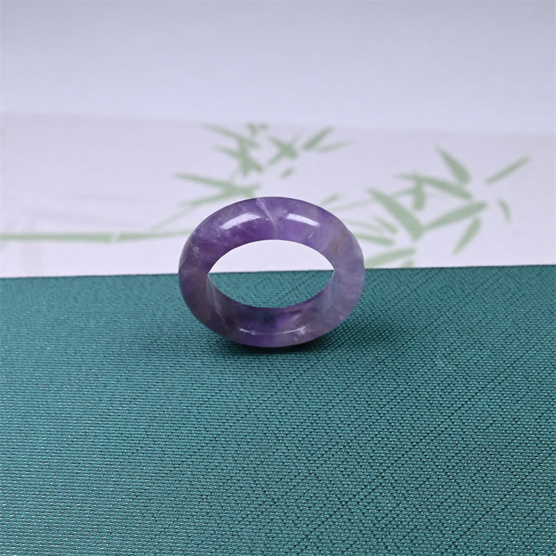 Buddha Stones 天然アメジストのスピリチュアルな気づきの指輪 - image 4