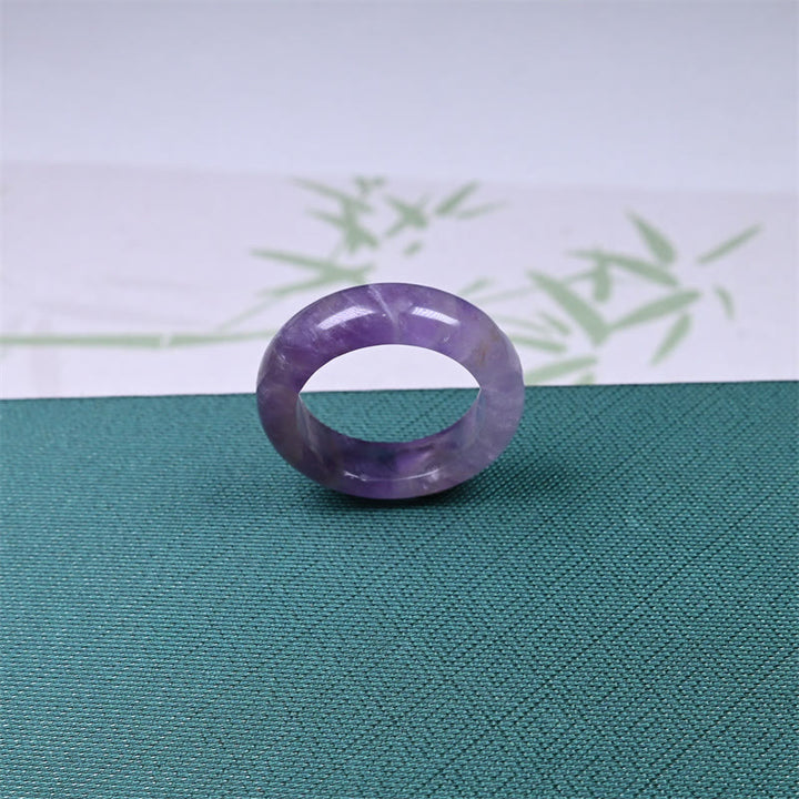 Buddha Stones 天然アメジストのスピリチュアルな気づきの指輪 - image 4