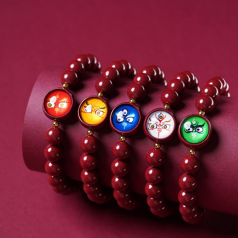 Buddha Stones 天然辰砂五方財神良縁祈願ブレスレット - image 0
