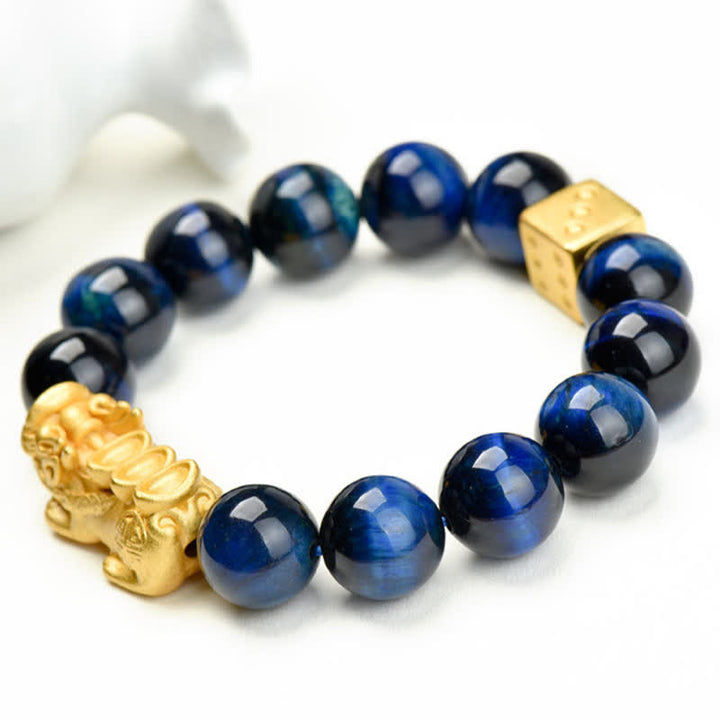 Buddha Stones 天然タイガーアイPiXiu芥文字オーム・マニ・パドメ・フム・フムビーズ勇気ブレスレット - image 24