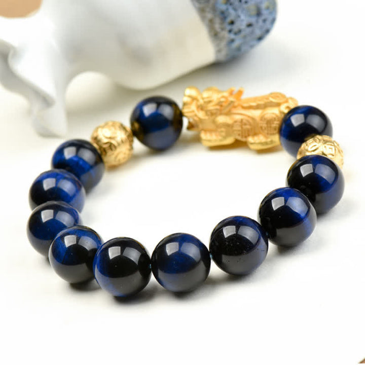 Buddha Stones 天然タイガーアイPiXiu芥文字オーム・マニ・パドメ・フム・フムビーズ勇気ブレスレット - image 21