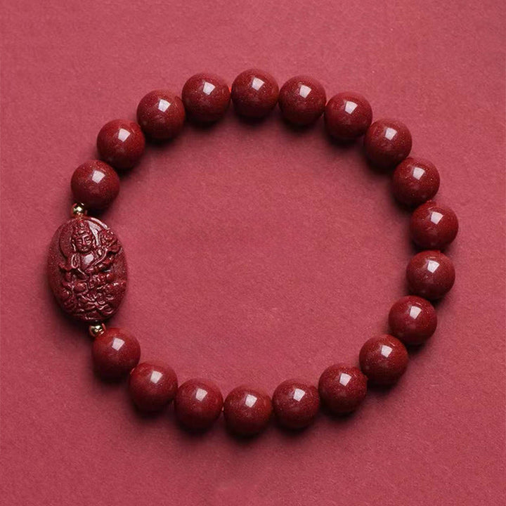 Buddha Stones 十二支誕生仏辰砂の良縁祈願ブレスレット - 龍/蛇-普賢菩薩（手首周り：15～16cm） - image 12