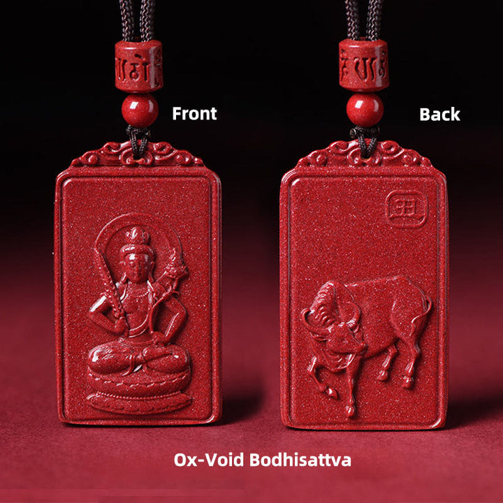 Buddha Stones 十二支誕生仏辰砂良縁祈願ネックレスペンダント - 牛空菩薩 - 19×34mm - image 7