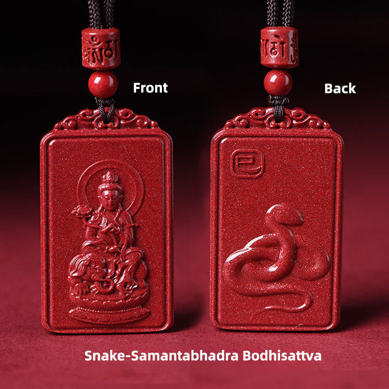 Buddha Stones 十二支誕生仏辰砂良縁祈願ネックレスペンダント - 蛇三宝菩薩 - 19×34mm - image 18