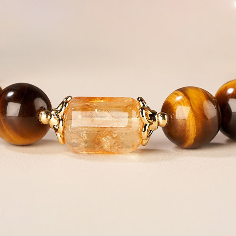 Buddha Stones タイガーアイとシトリンビーズの強さブレスレット - image 12