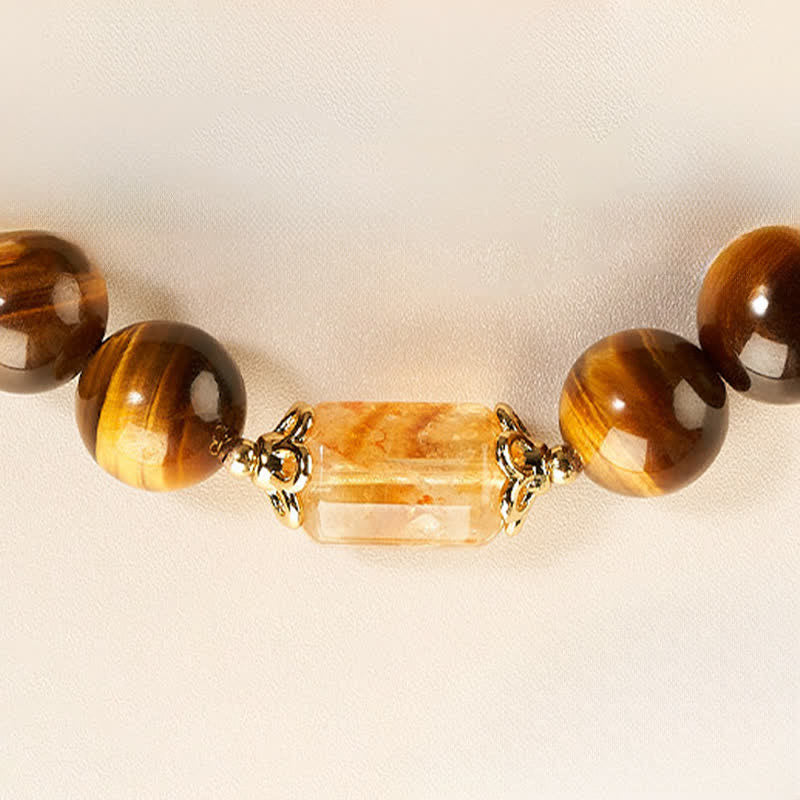 Buddha Stones タイガーアイとシトリンビーズの強さブレスレット - image 11