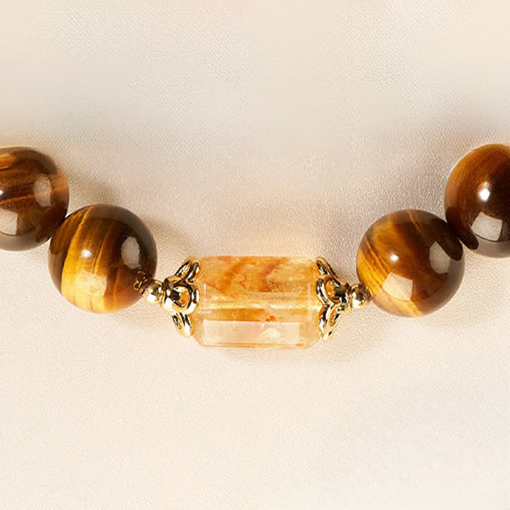 Buddha Stones タイガーアイとシトリンビーズの強さブレスレット - image 11