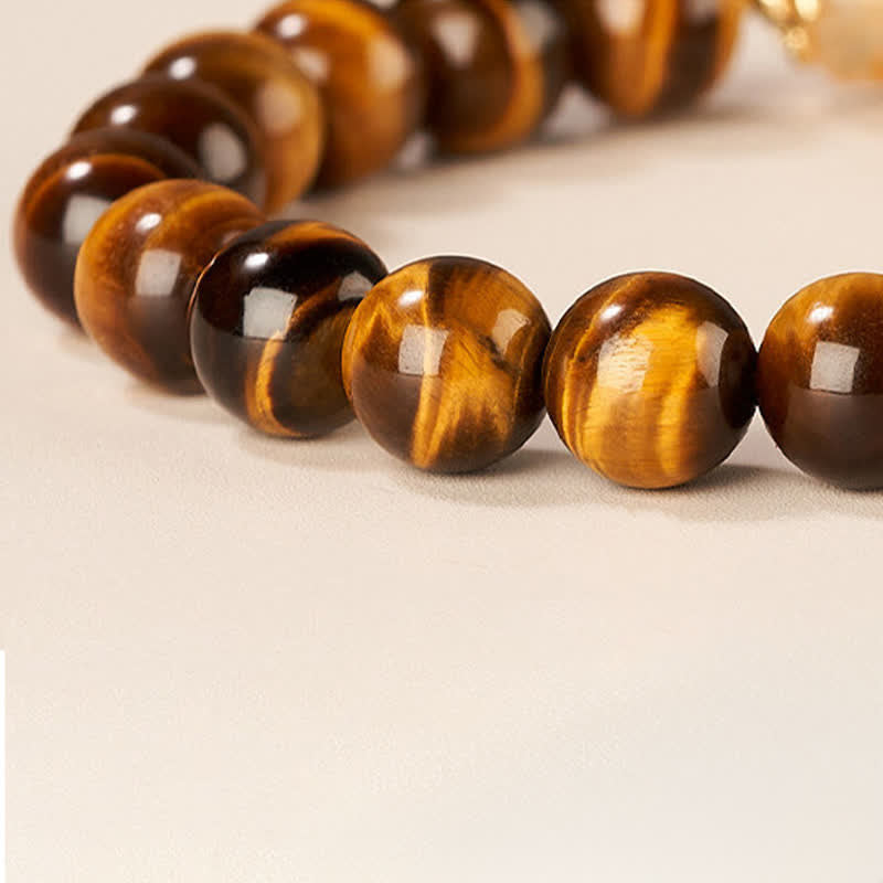 Buddha Stones タイガーアイとシトリンビーズの強さブレスレット - image 10