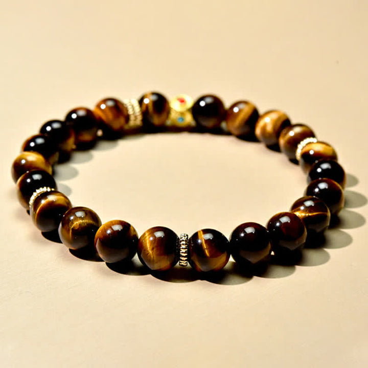 Buddha Stones チベット産天然タイガーアイビーズ強さブレスレット - image 2