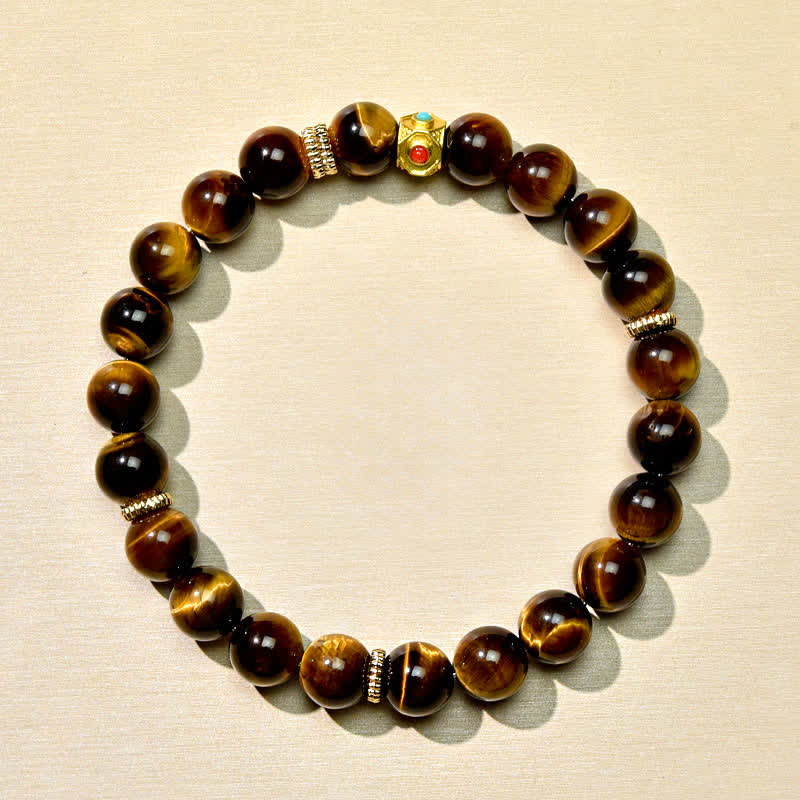 Buddha Stones チベット産天然タイガーアイビーズ強さブレスレット - image 3