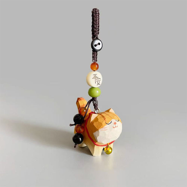 Buddha Stones オレンジのトラ猫、リンデンウッド、ピーチウッド、ピースセーフ、プラムブロッサム、オーム・マニ・パドメ・フム、ピュリティキーチェーン - 平和と安全 - image 0