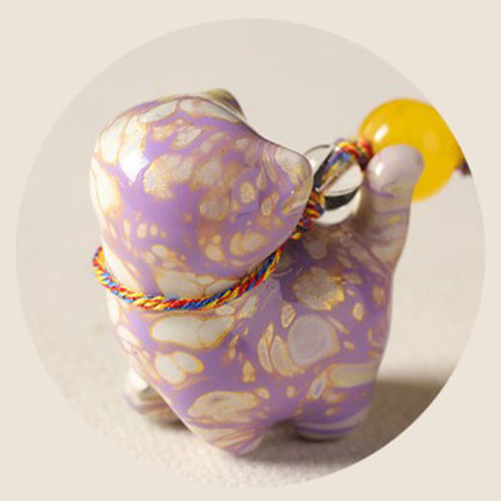 Buddha Stones ミニサイズのかわいい猫の黒檀塗り工芸品キーホルダー - image 10