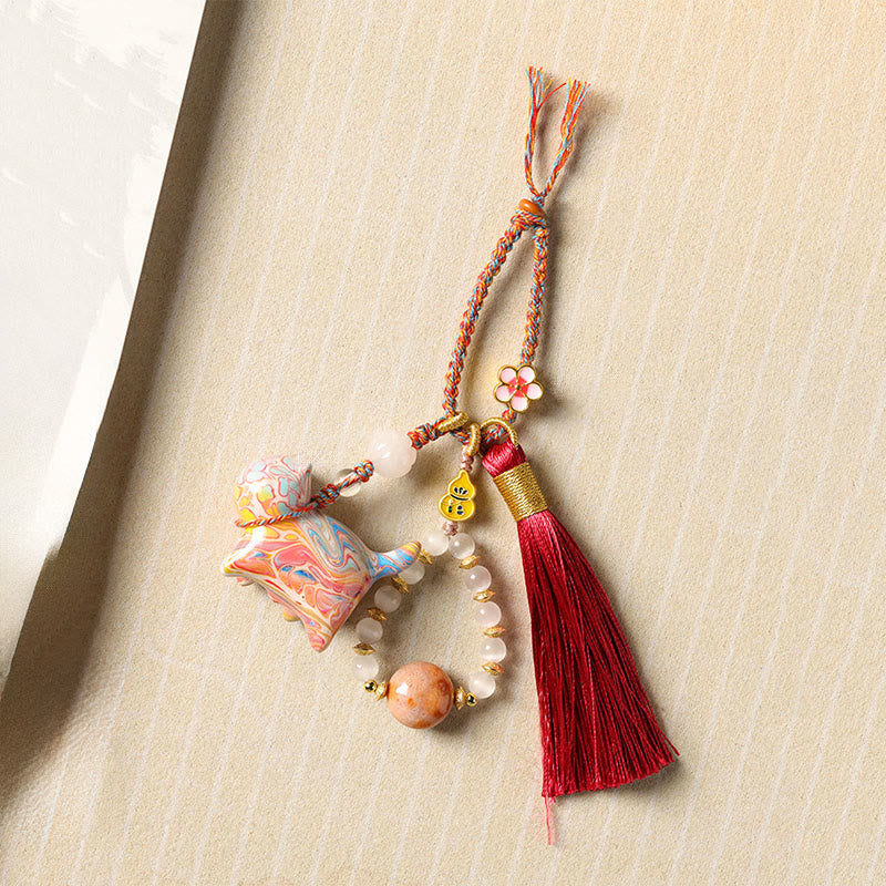 Buddha Stones ミニサイズのかわいい猫の黒檀塗り工芸品キーホルダー - image 3