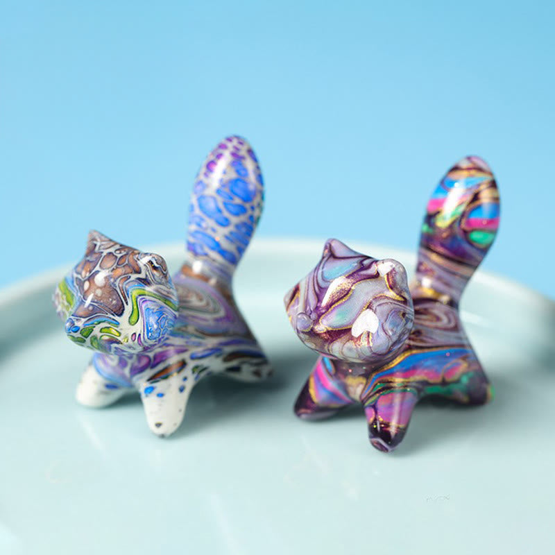Buddha Stonesミニ かわいい猫黒檀塗り 工芸品 平和の装飾 4*2.2cm（色はランダム） - image 8