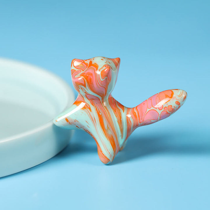Buddha Stonesミニ かわいい猫黒檀塗り 工芸品 平和の装飾 4*2.2cm（色はランダム） - image 9
