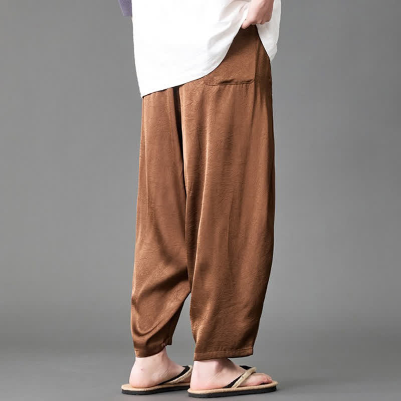 Buddha Stones 夏向けカジュアルパッチポケット付き無地メンズハーレムパンツ（ポケット付き） - image 19