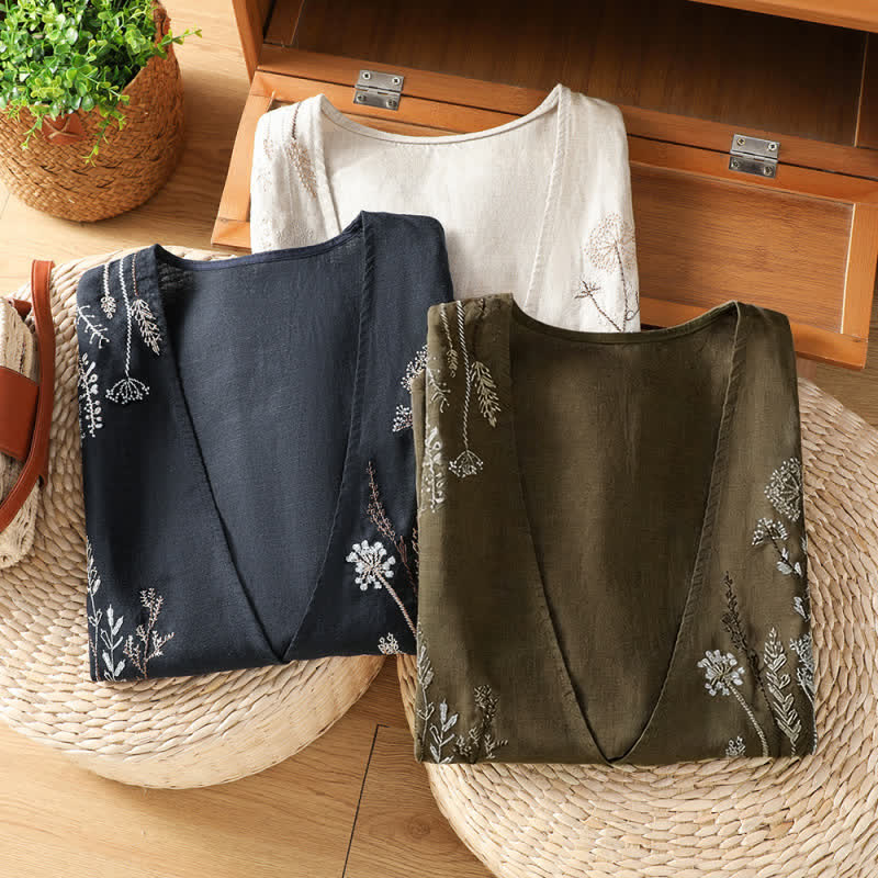 Buddha Stones 夏物刺繍入り花柄レディースノースリーブシャツ（ポケット付き） - image 21