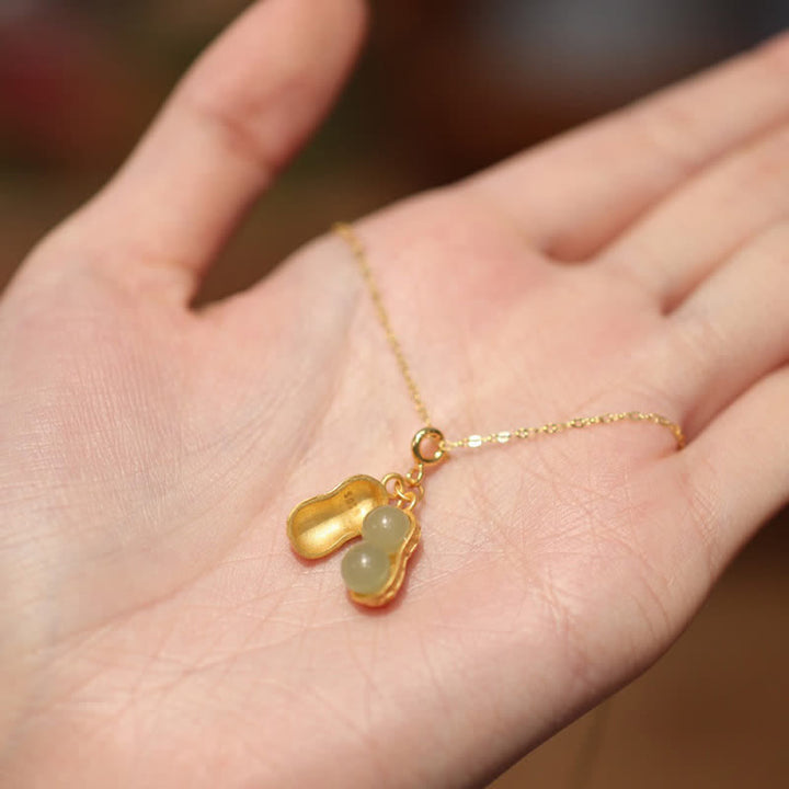 Buddha Stones 925スターリングシルバー製、和田翡翠ピーナッツモチーフの「良いことが起こる」 「豊かさ」ネックレスペンダント - image 7