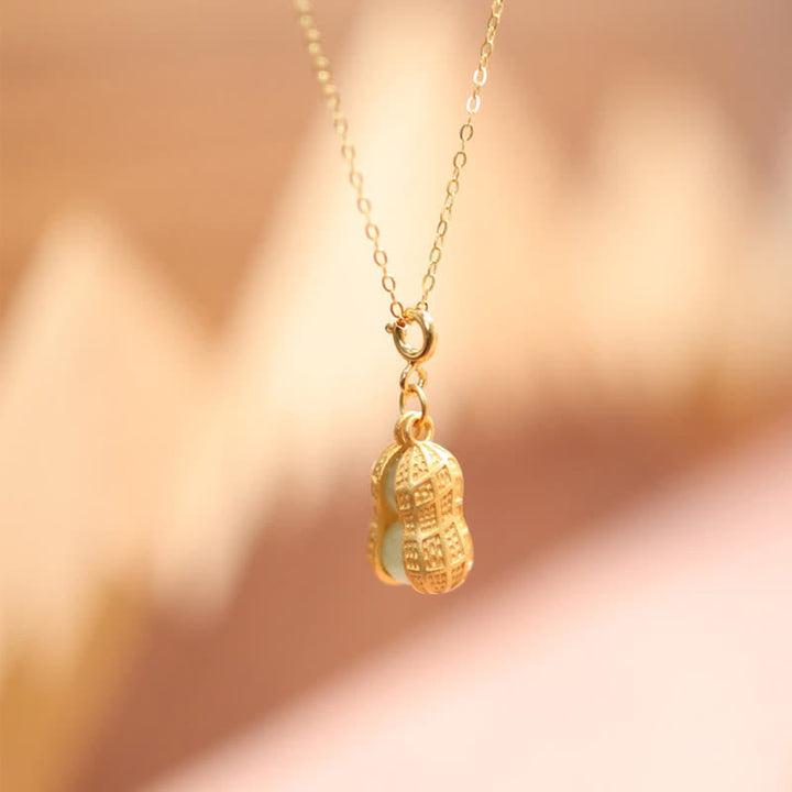 Buddha Stones 925スターリングシルバー製、和田翡翠ピーナッツモチーフの「良いことが起こる」 「豊かさ」ネックレスペンダント - image 2