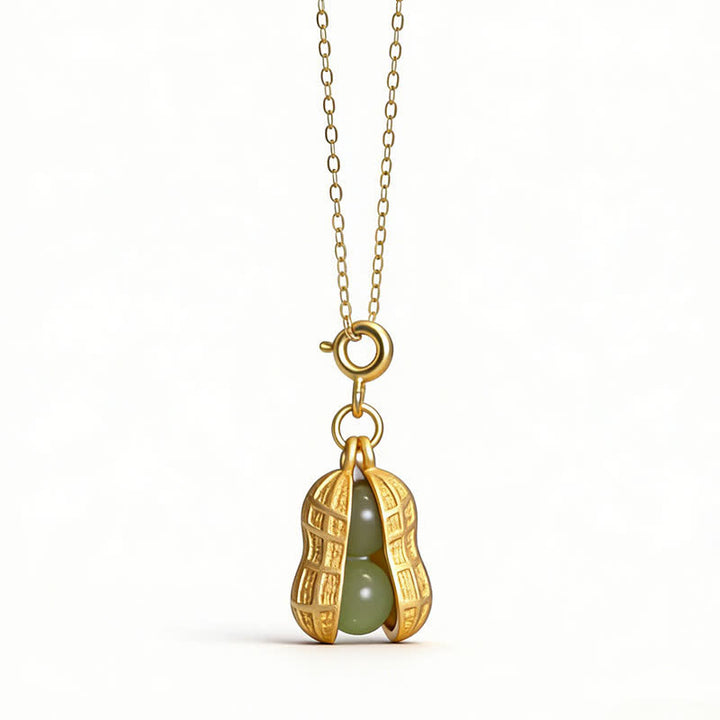 Buddha Stones 925スターリングシルバー製、和田翡翠ピーナッツモチーフの「良いことが起こる」 「豊かさ」ネックレスペンダント - image 9